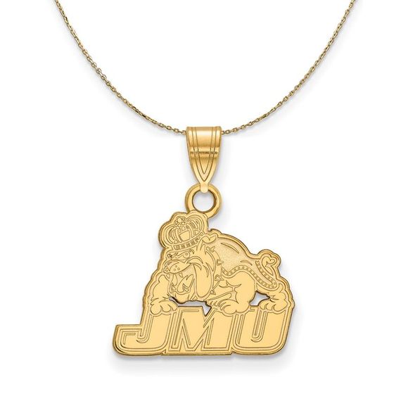 14k Yellow Gold James Madison U Small Logo Necklace - 24 Inch